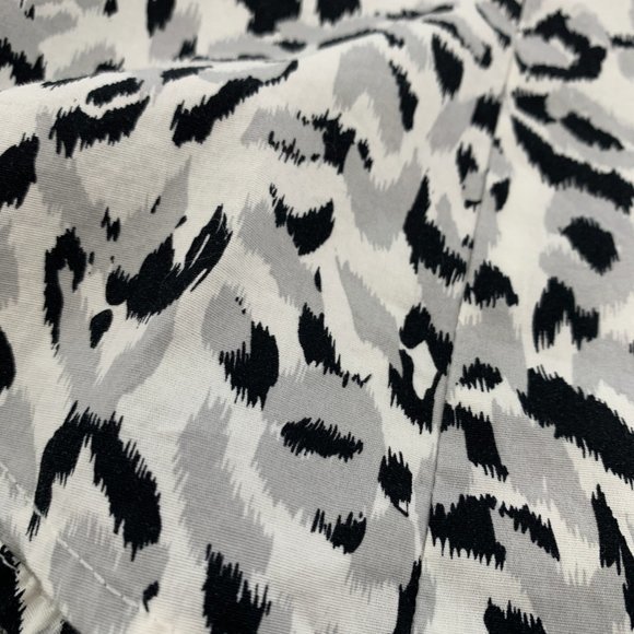 Alfani Twist Front Sleeveless Leopard Blouse Black Gray 6 Petite 97% Cotton - Picture 11 of 15